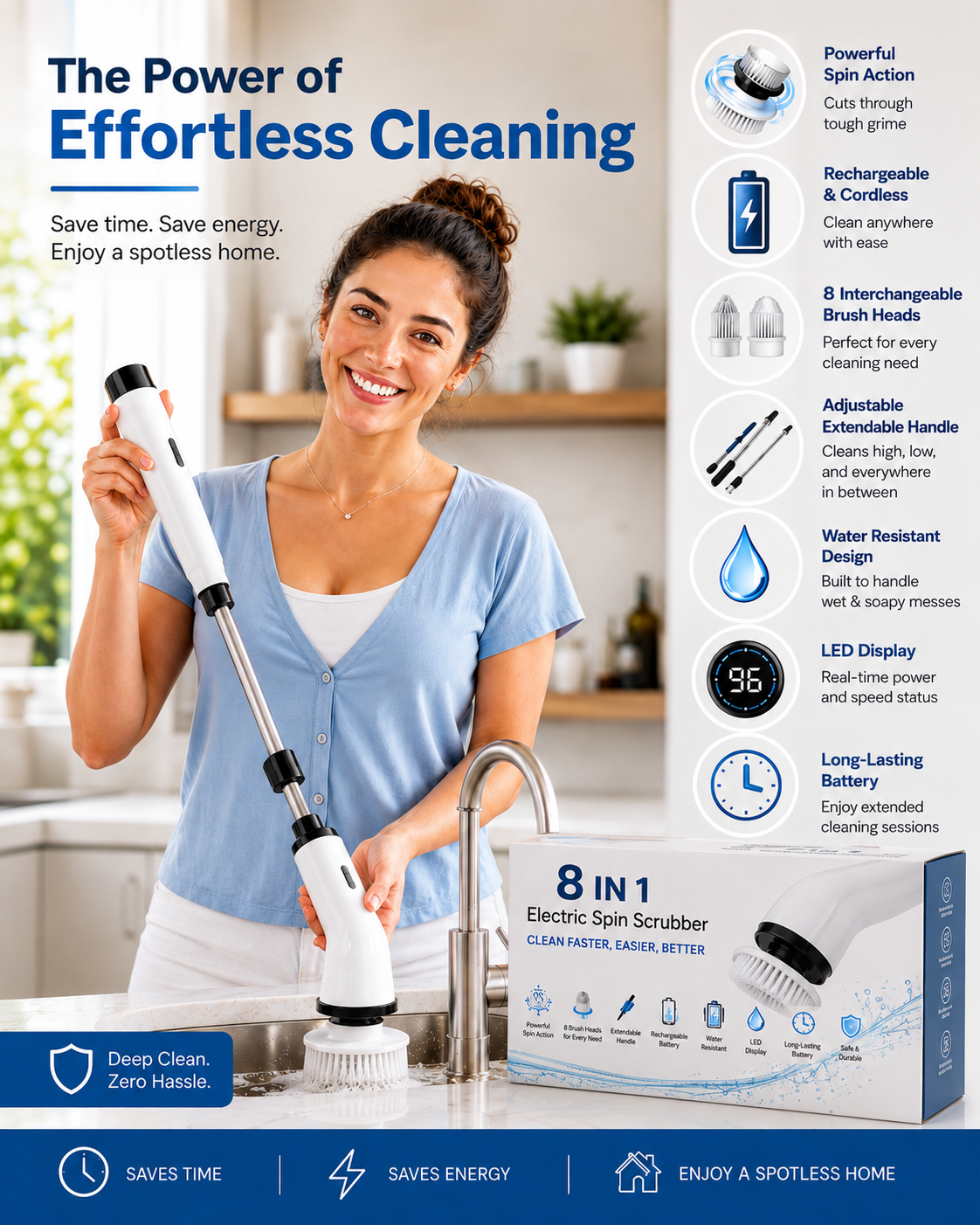 ScrubEase™ | Cordless Spin Scrubber